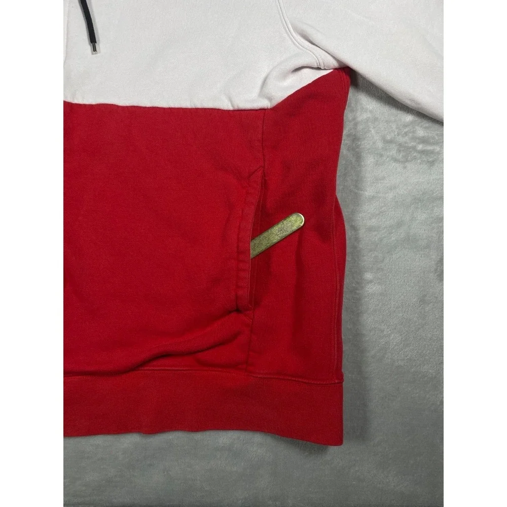Nike Air Hoodie Men XL Red White Colorblock Full Zip Swoosh Vintage Style
